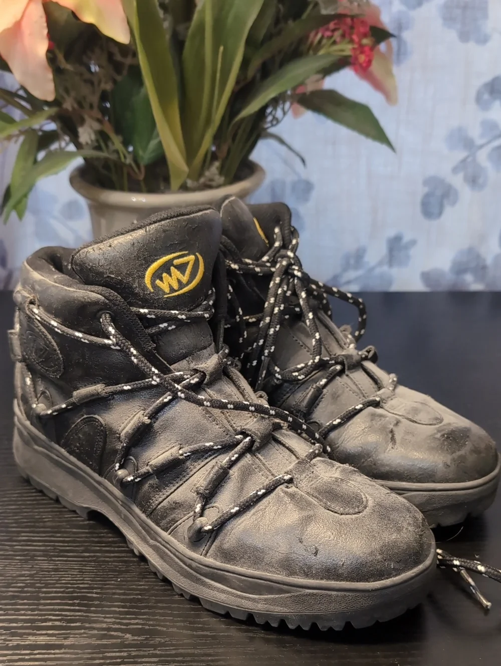 Men's Black Hiking Boots - WV Logo